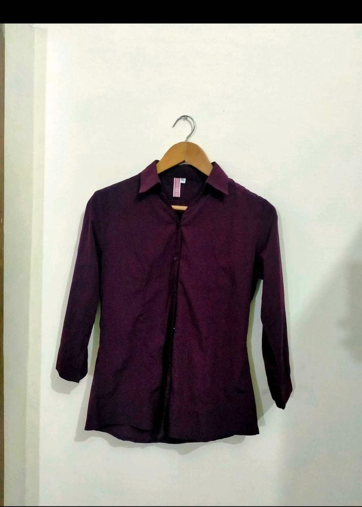 Classic Plum Button-Up Shirt