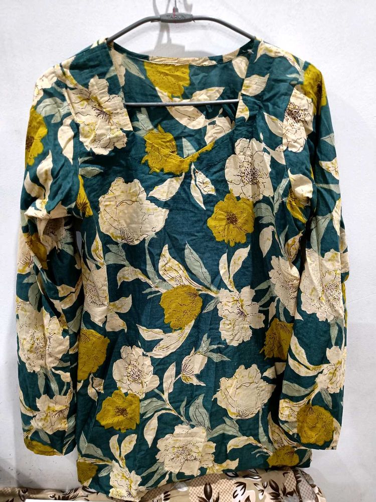 Boho Floral Print Long Sleeve Top