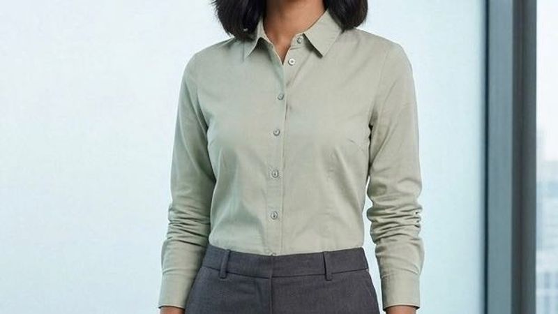 H&amp;M Long Sleeve green Shirt