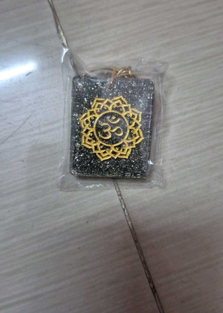 Pyrite Om Keychain