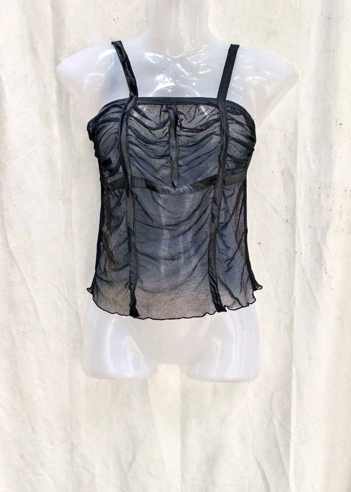 I. Sheer Ruched Cami Top