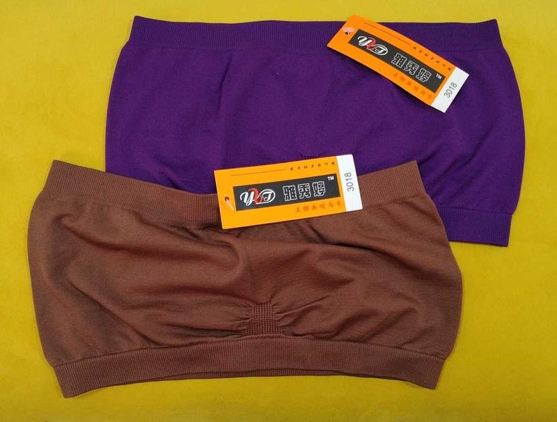 88 -- wine brown Tube Bras (Set of 2)