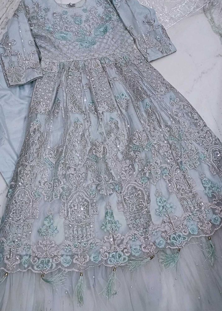 Exquisite Blue Embroidered Lehenga Choli