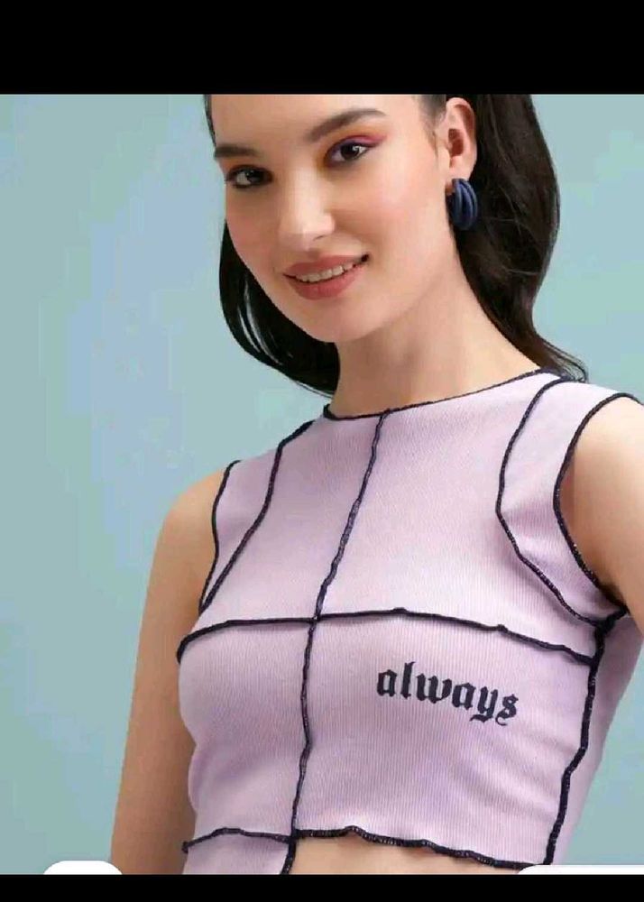 Lavender "Always" Crop Top