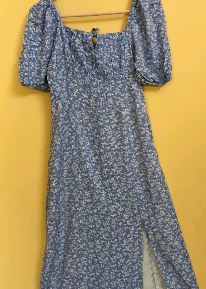 Zudio Floral Print Midi Slit dress. Size-XS