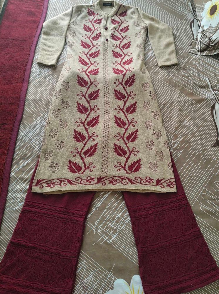 Wool Blend Kurta and Palazzo Set
