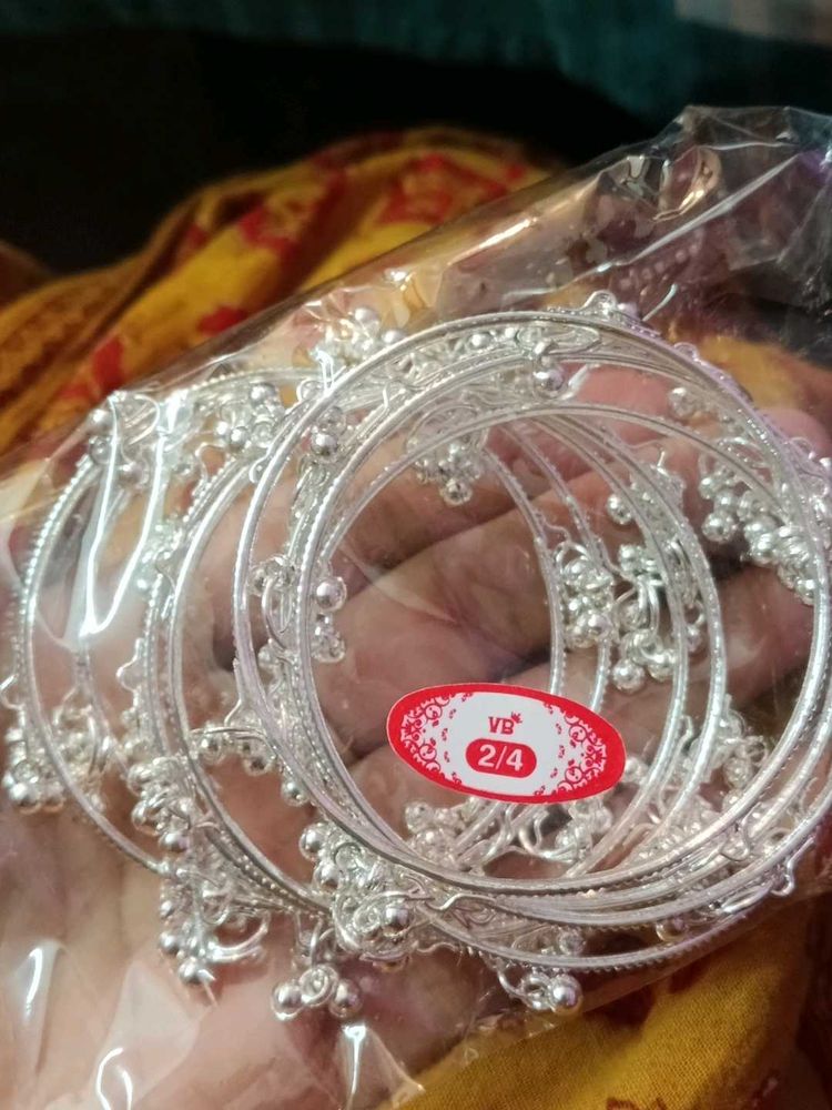 Silver-Plated Bangles with Bells
