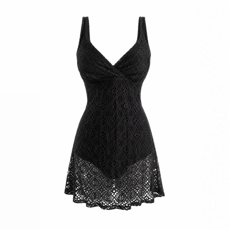 Elegant Black Net Swimsuit