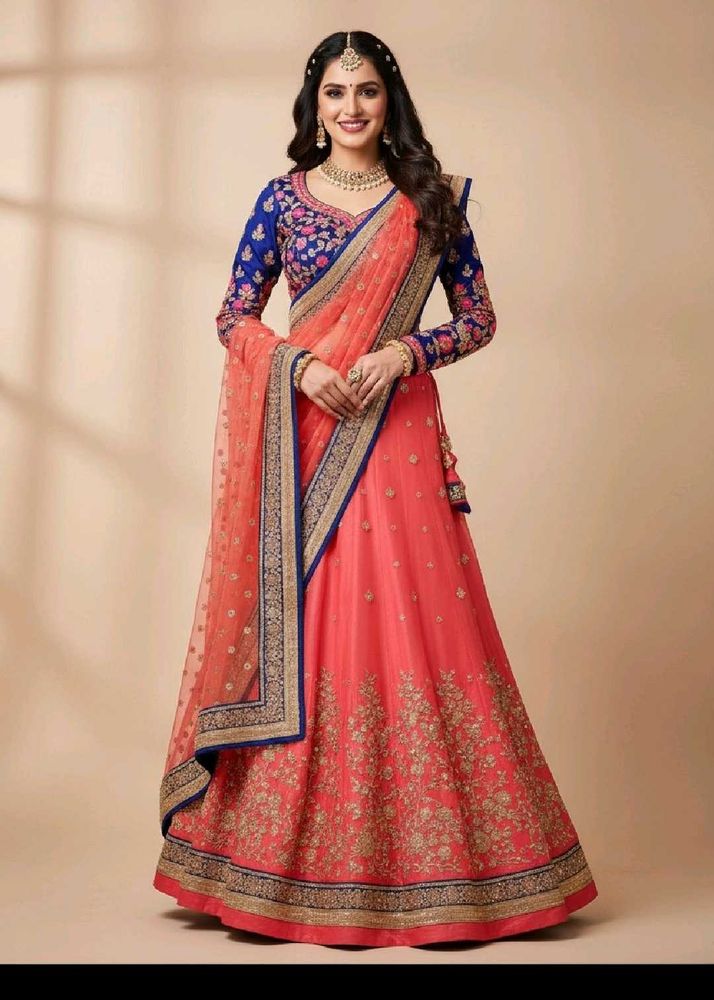 Stunning Coral Lehenga Choli