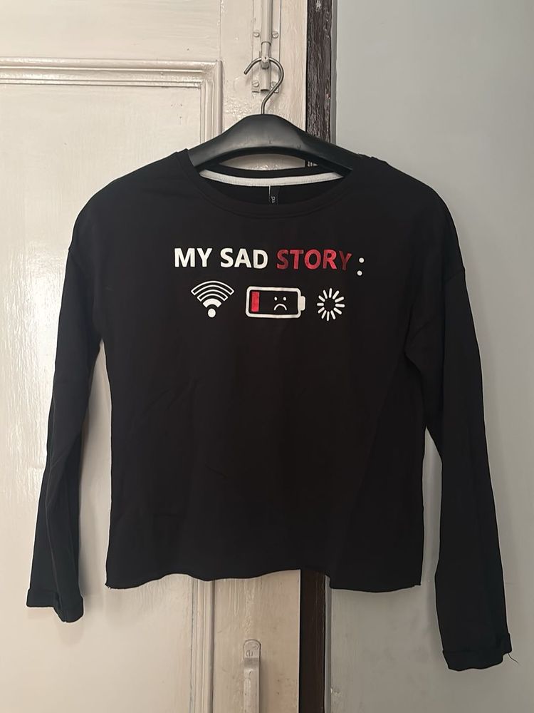 My Sad Story Graphic Long Sleeve Top