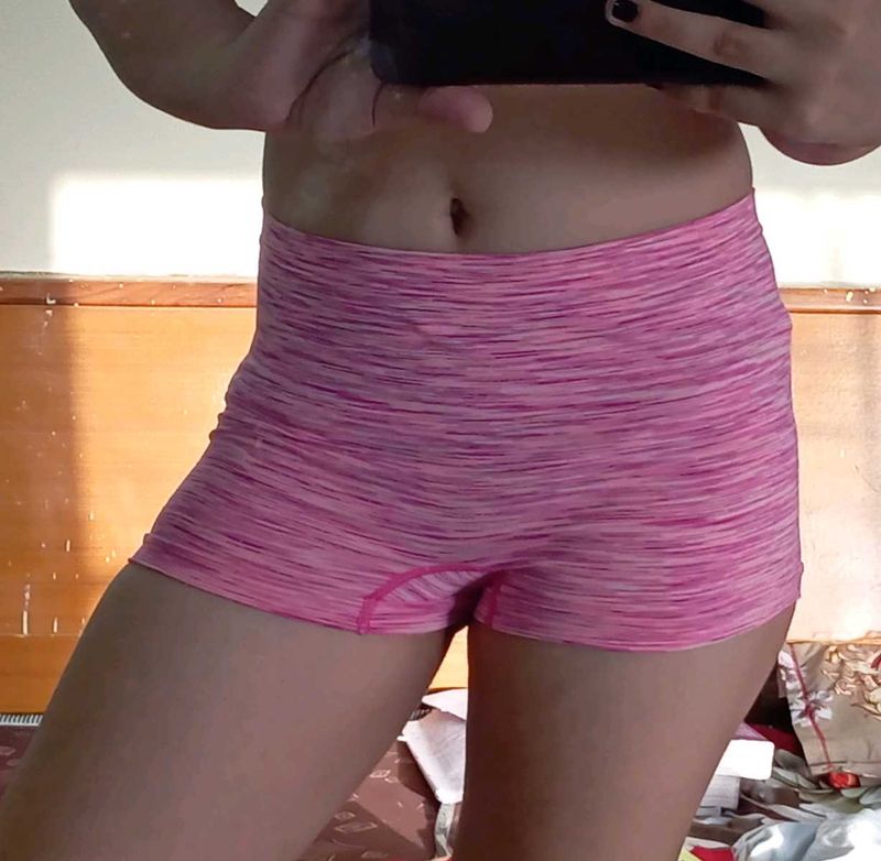 Pink Marled Athletic Shorts