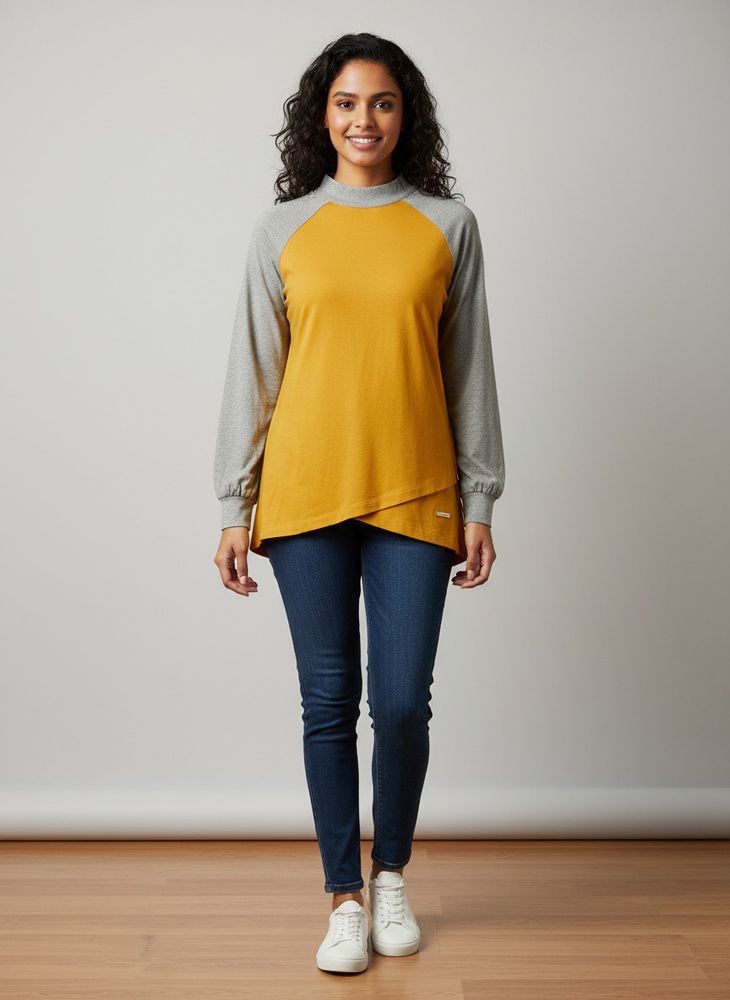 ROADSTER Stylish Color Block Long Sleeve Top