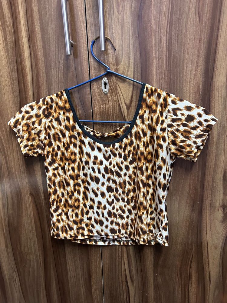 cheetah crop top