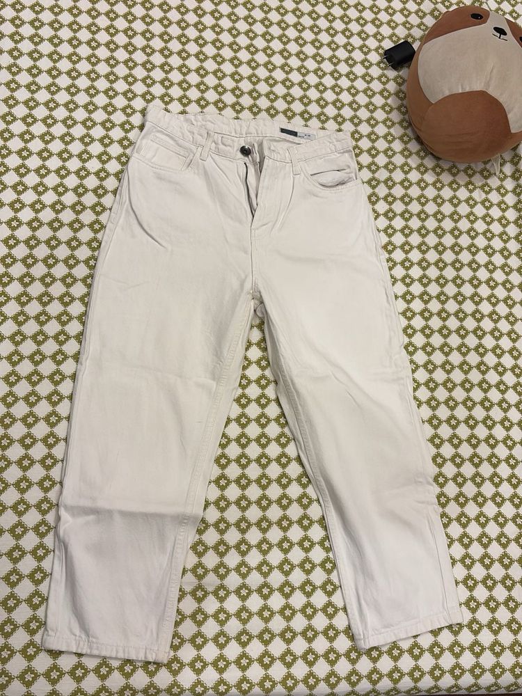 Stylish Cream Straight Leg Pants