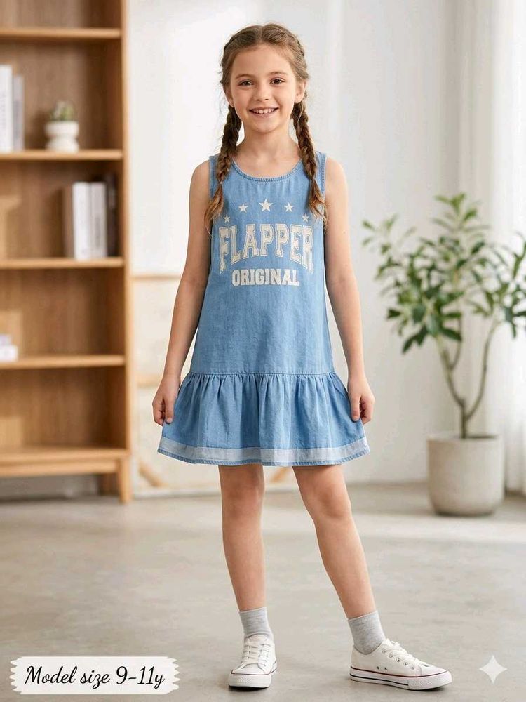 Cute Denim Ruffle Dress