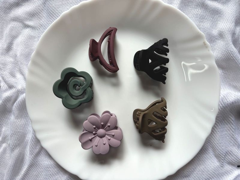 Set of 5 Matte Hair Claw Clips