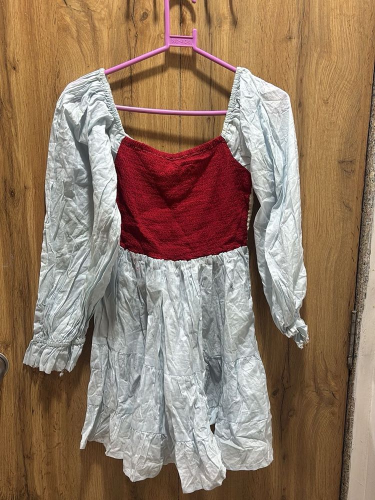Tiered Ruffle Sleeve Dress