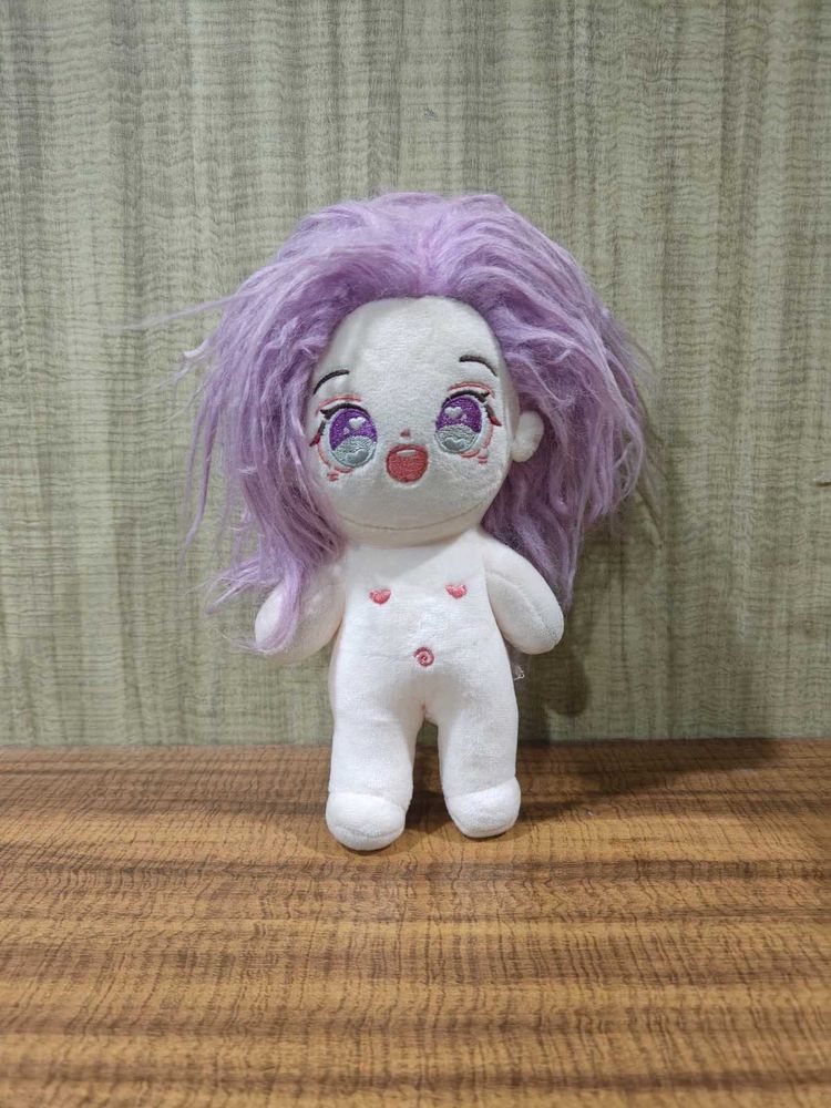Cute Plush Doll with Purple Hair