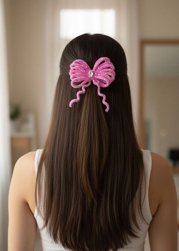 Cute Pink Bow Hair Clip