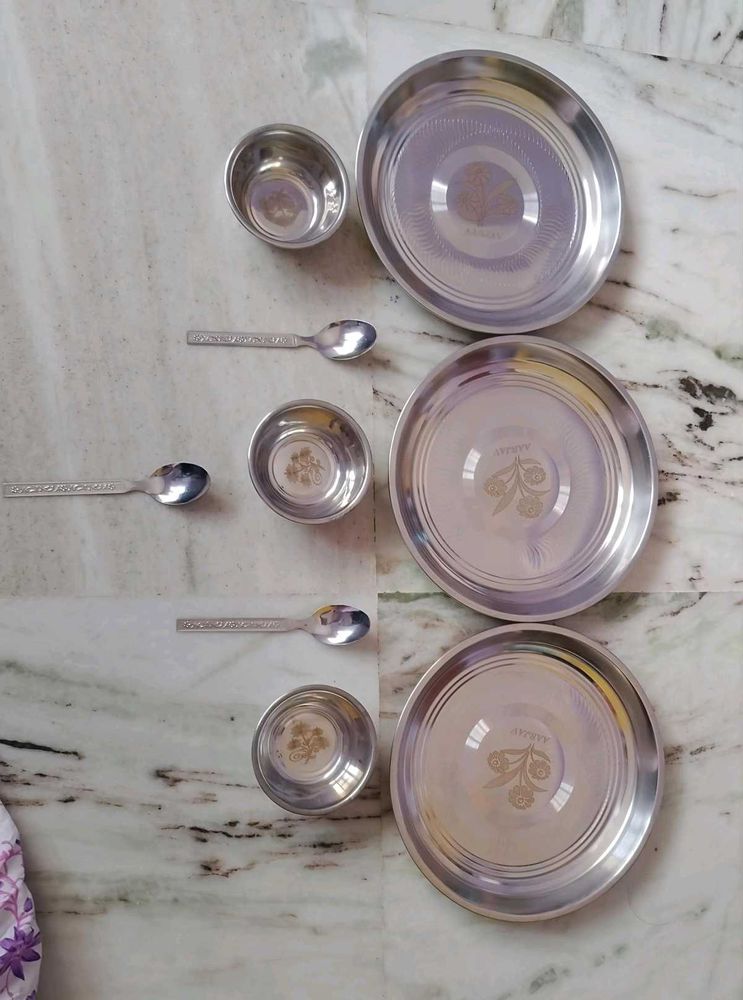 9 Pc Stainless Steel Thali Set