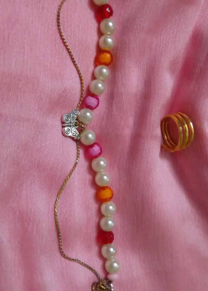 Handmade Beaded Bracelet &amp; Ring Set