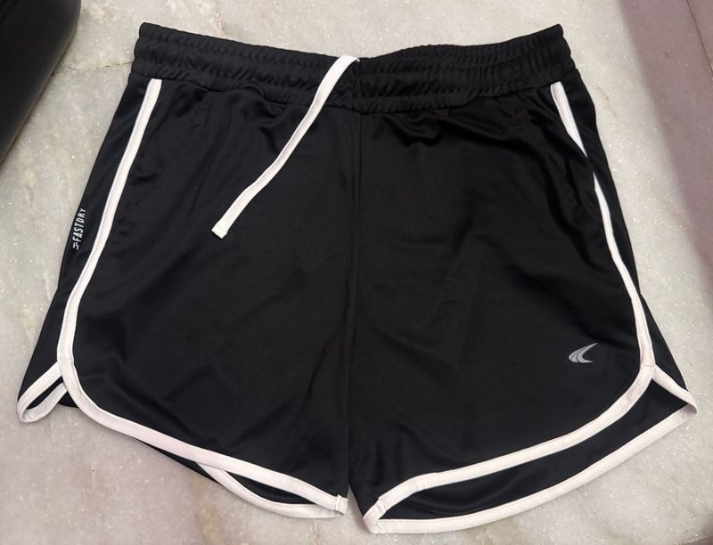 Black Running Shorts with White Trim