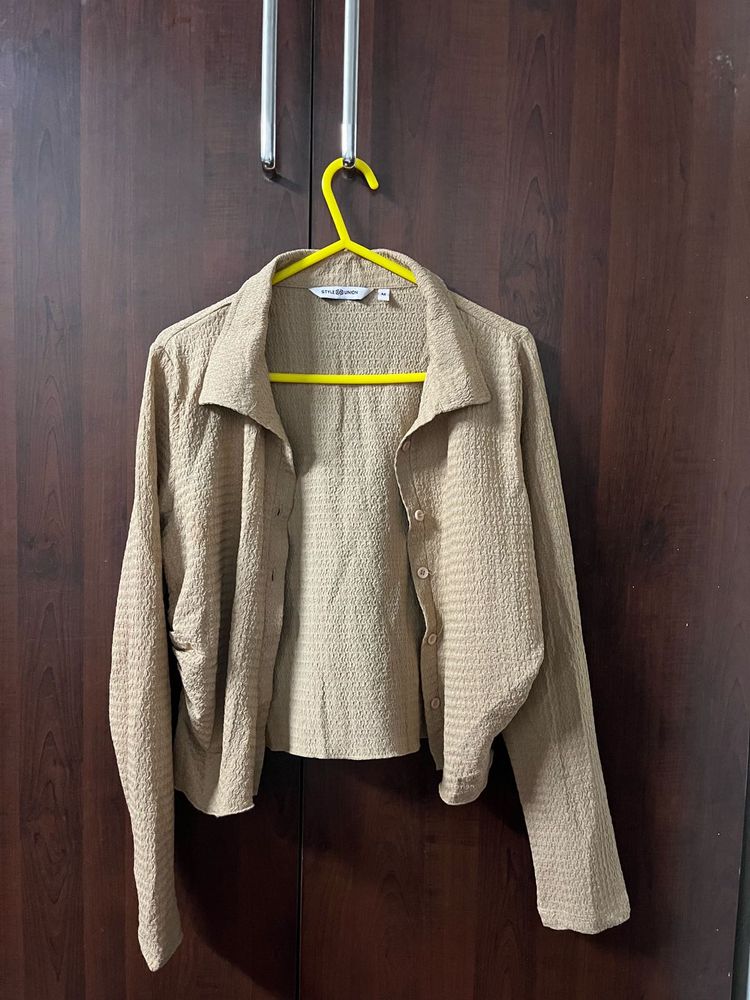 Textured Button-Up Shirt