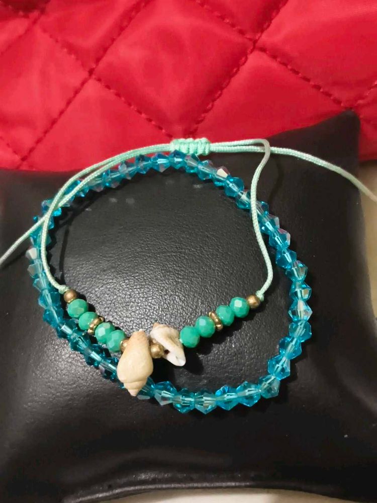 Beach Seashell, crystal stone Bracelet