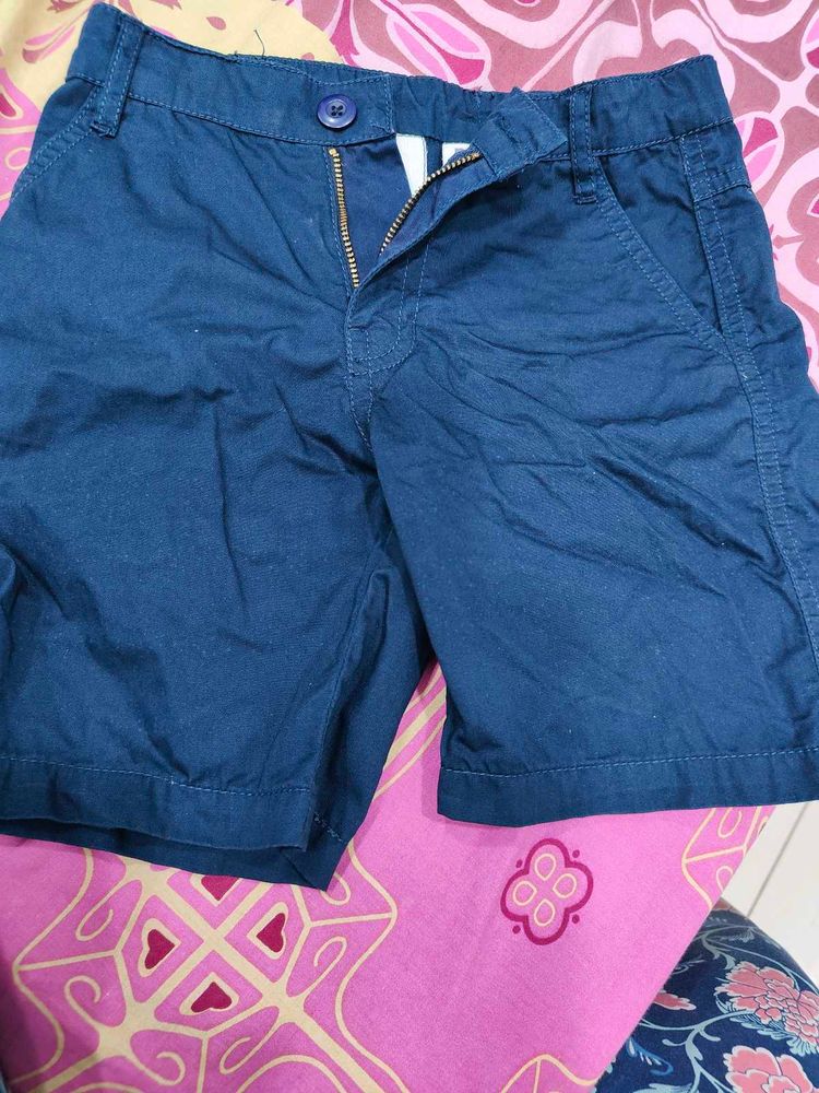 Boy's Blue Cotton Shorts