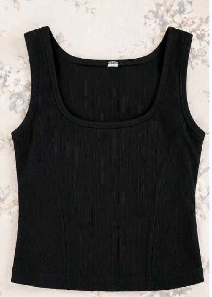 Ribbed Black Tank Top