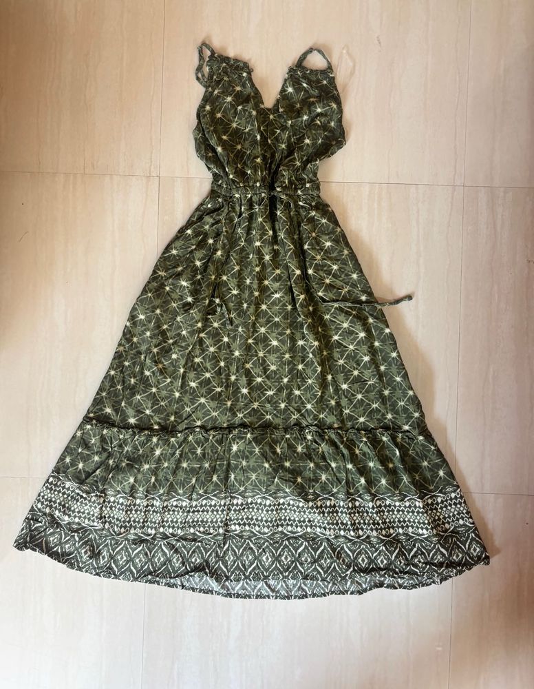 Green Boho Maxi Dress