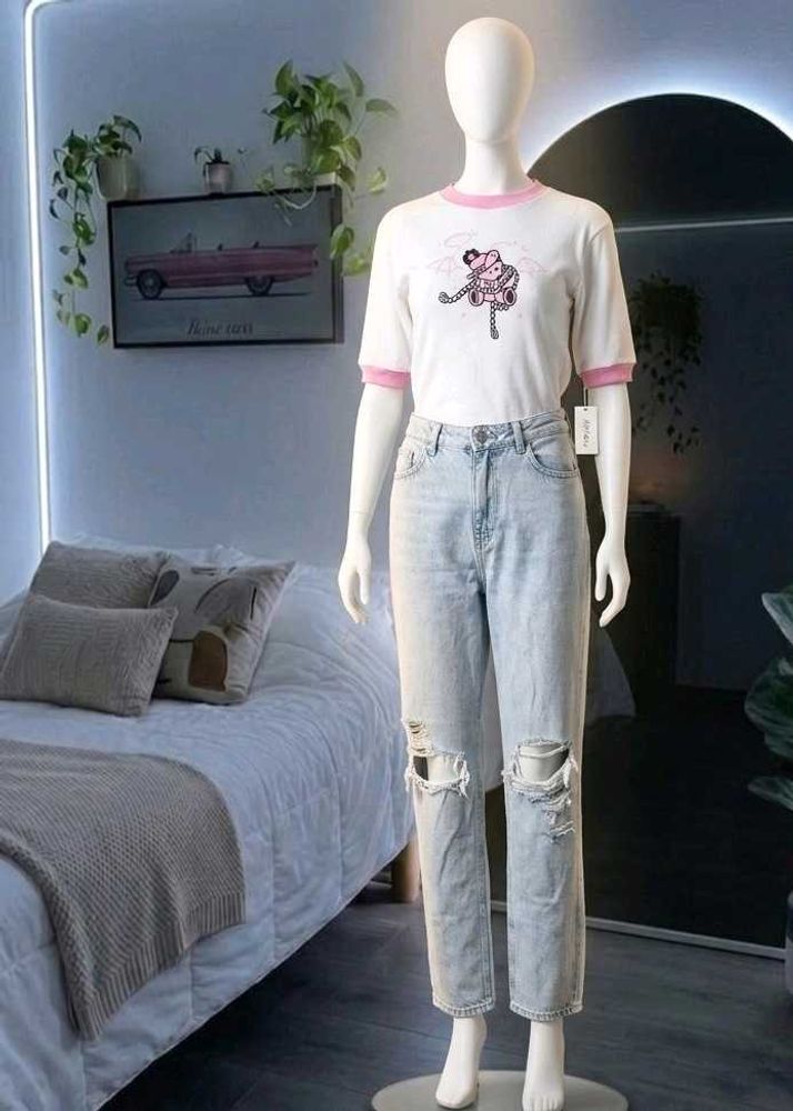 Cute Pink Panther Graphic Tee