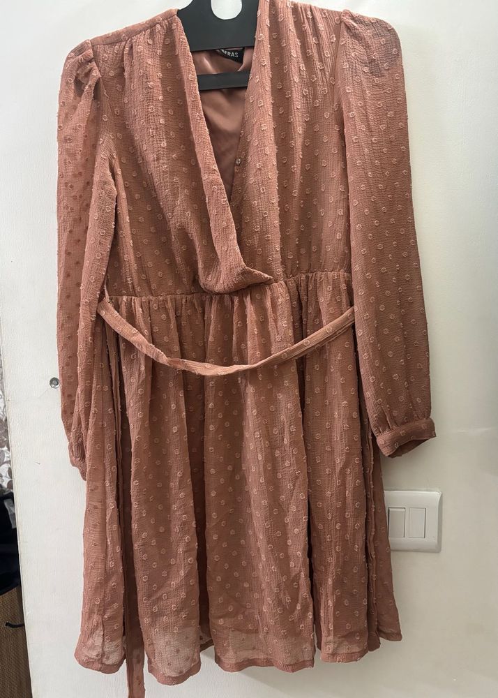 SASSAFRAS Chic Textured Midi Dress