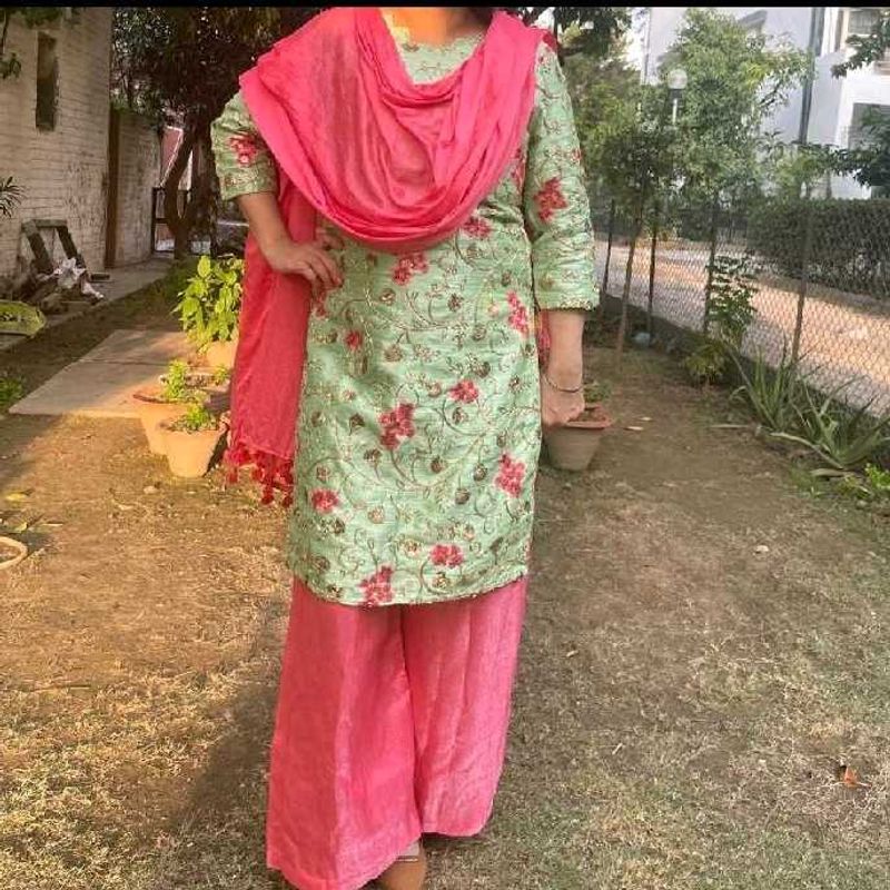 Fully Embroidered Kurta Plazo Set