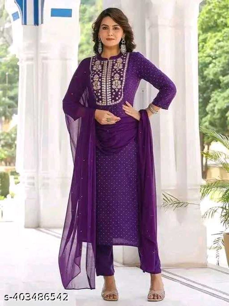 Elegant Purple Kurta Set with Dupatta