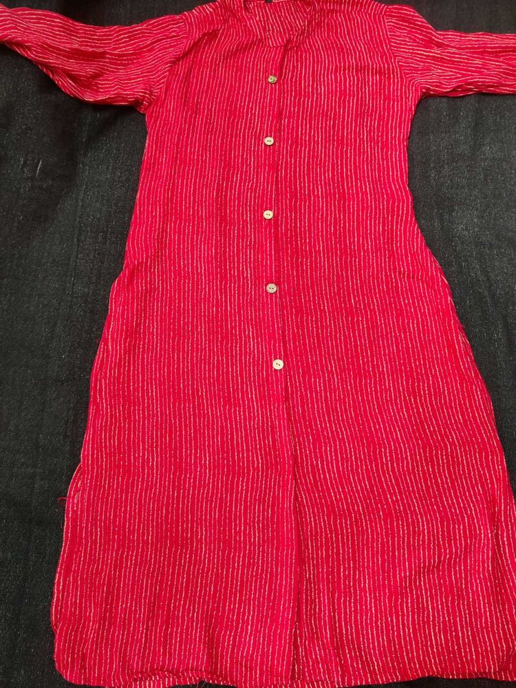 Red Striped Kurta