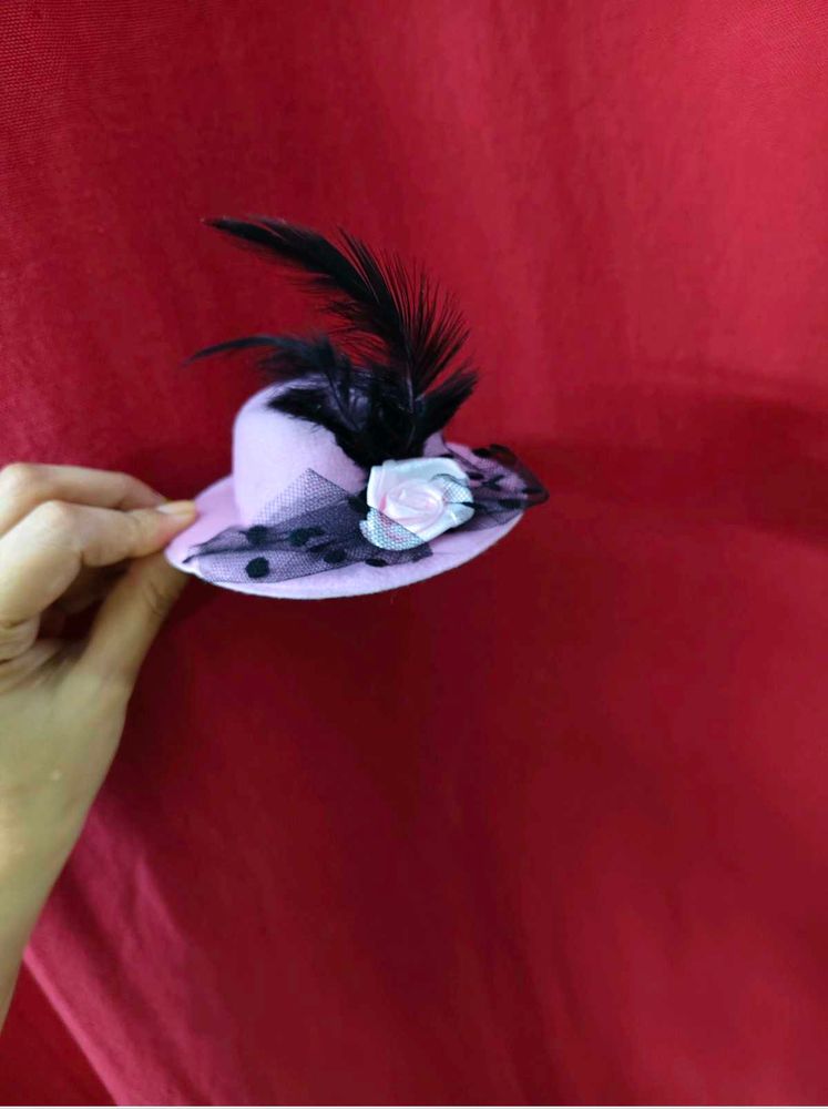 Feathered Mini Top Hat And Head Band