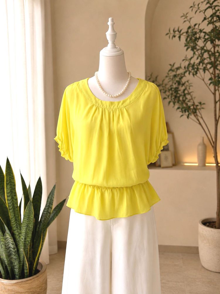 Imported Chic lime green  Peplum Top