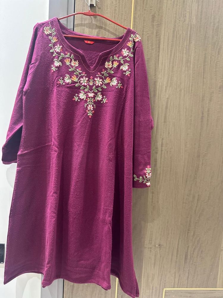 Embroidered Purple Kurta