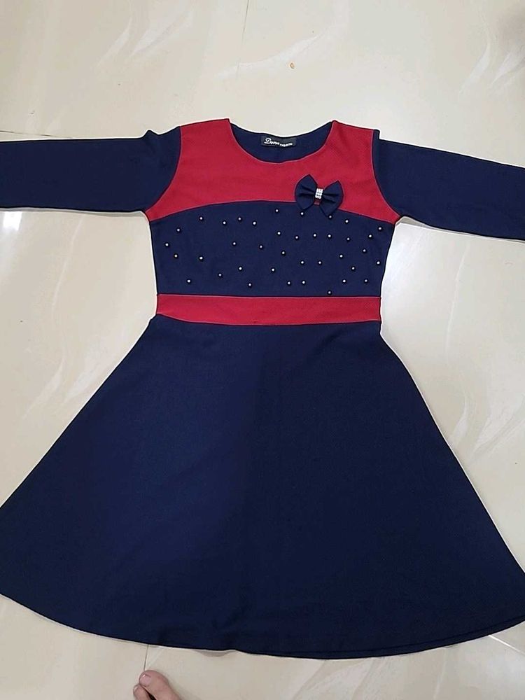 Girls' Adorable Bow Accent Dress