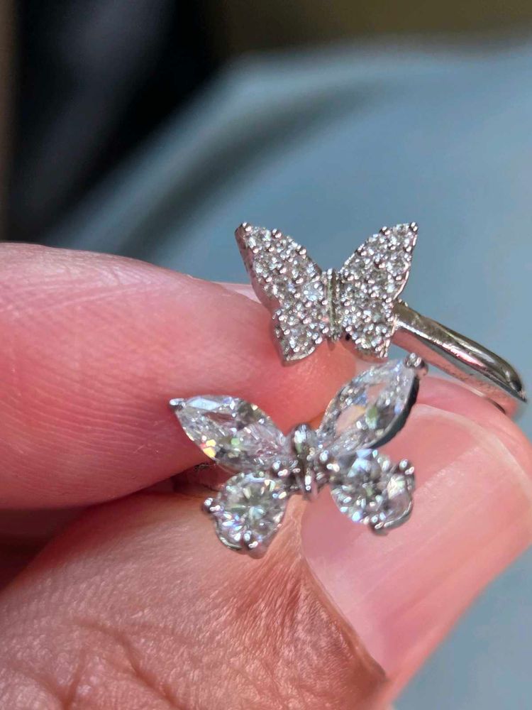 Dainty Twin Butterfly Ring SS925