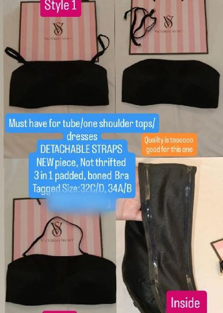 NEW Victoria's Secret 3-in-1 Padded Strapless Bra