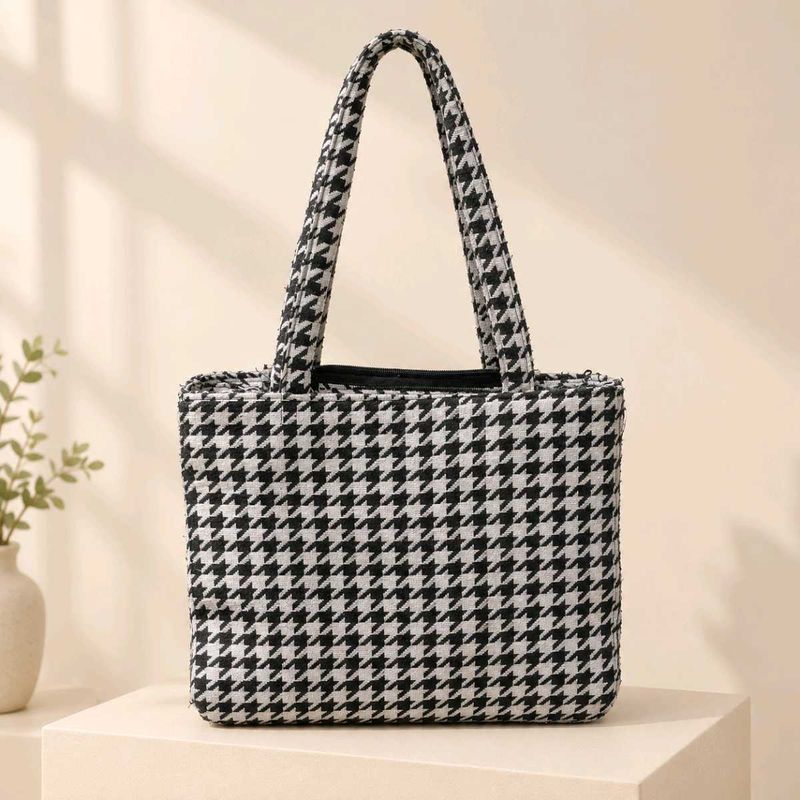 Chic Houndstooth Tote Bag