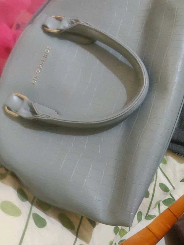 Lino Perros Grey Croc-Embossed Handbag