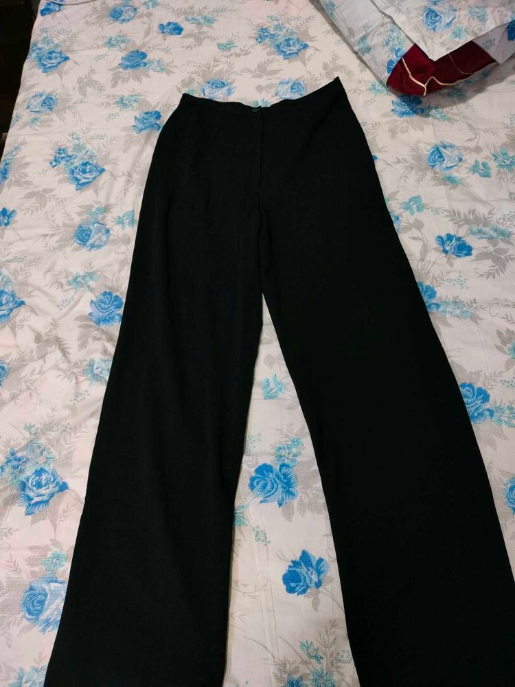Classic Black Wide-Leg Pants (size- 29-30)
