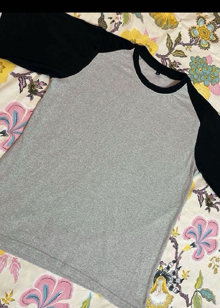 white and grey raglan tshirt