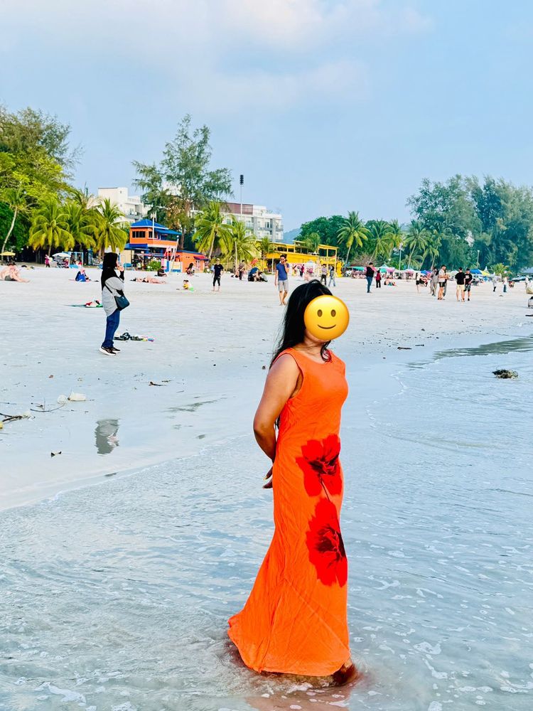 asos Vibrant Orange Saree with Floral Print