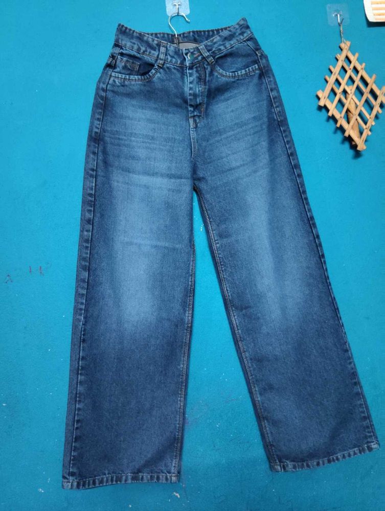 Blue Wide Leg Jeans
