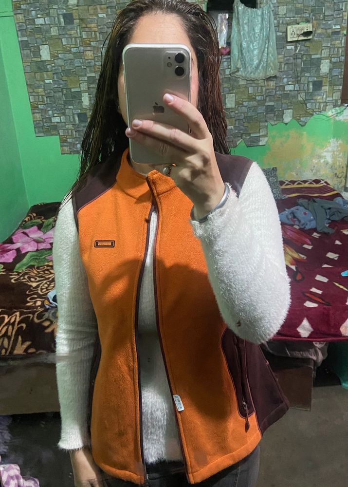 Stylish Orange Sleeveless Vest
