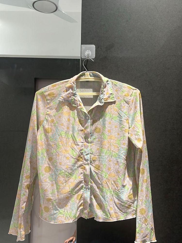Floral Print Button-Up Shirt